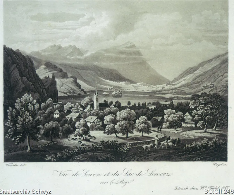 Seewen, Lauerzersee und die Rigi (1830 - 1840)