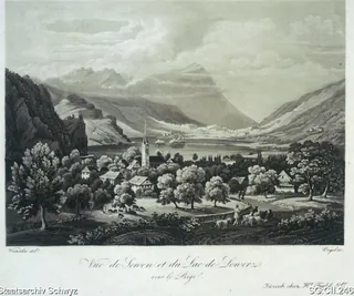Seewen, Lauerzersee und die Rigi (1830 - 1840)