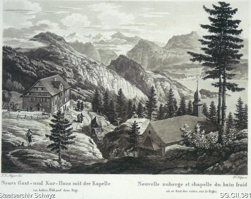 Gasthaus Rigi-Kaltbad und Kapelle St. Michael (1825 - 1827)
