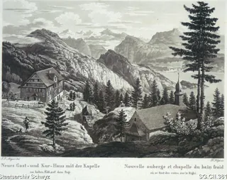 Gasthaus Rigi-Kaltbad und Kapelle St. Michael (1825 - 1827)