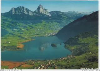 Blick von der Rigi auf den Lauerzersee und Insel Schwanau (keine Angabe)