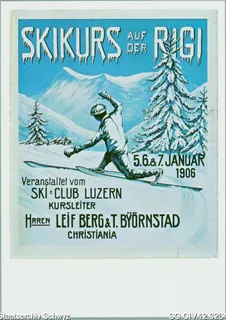 Plakat-Karte: Skikurs auf der Rigi 5.6.& 7. Januar 1906, Skiclub Luzern 1906 (keine Angabe)