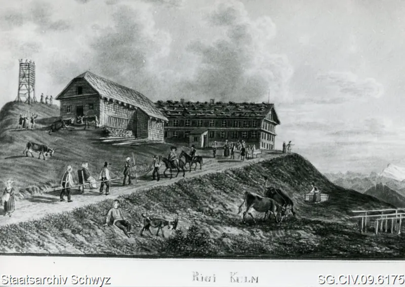 Touristentransport nach Rigi-Kulm (ca. 1830)