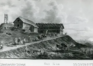 Touristentransport nach Rigi-Kulm (ca. 1830)
