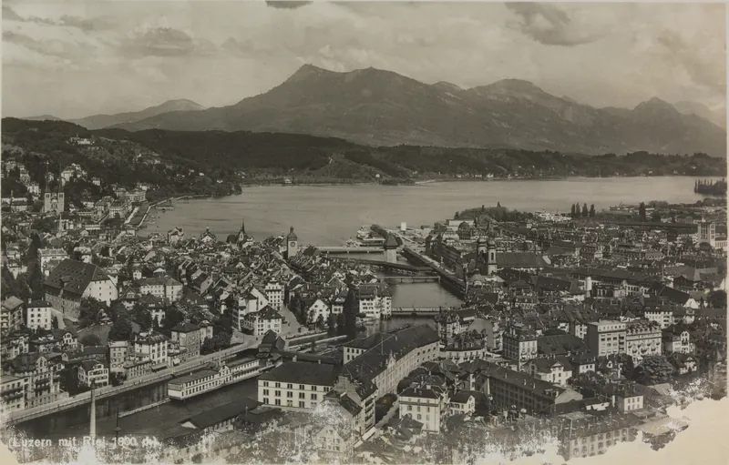 Lucerne with Rigi 1800 m (ca. 1940)