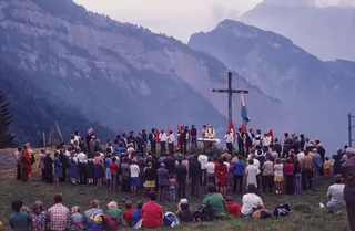 Rigi, St. Lawrence's Day in Kaltbad, outdoor church service (1975)