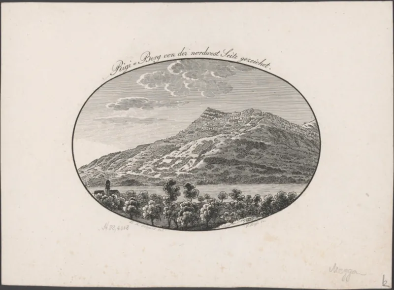 Rigi -Berg von der nordwest Seite gezeichnet (approx. 1830)