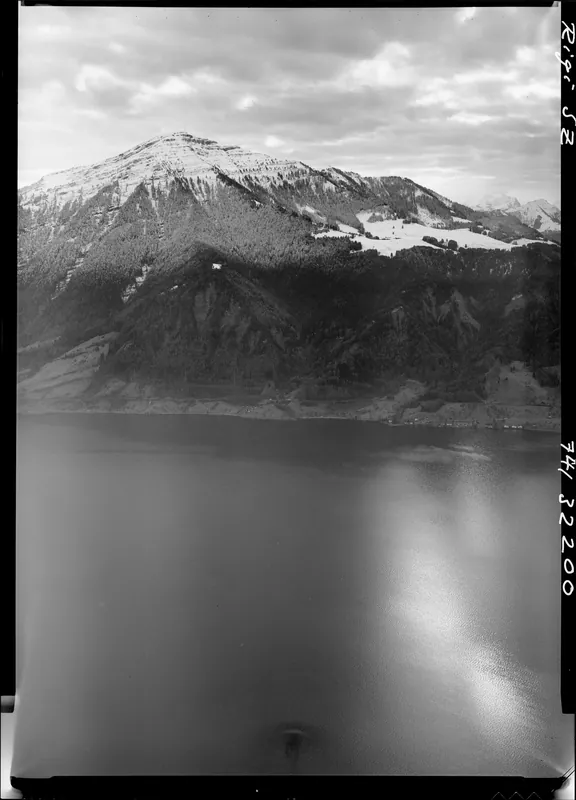 Rigi massif SZ, view from lake Zug (20.11.1974)