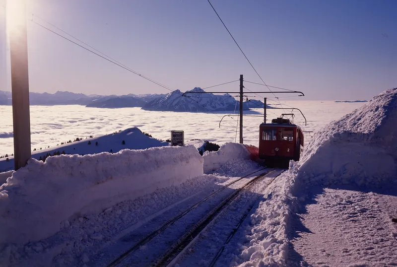 Rigi, Viznau Rigi Railway (VRB) in Winter (1975)