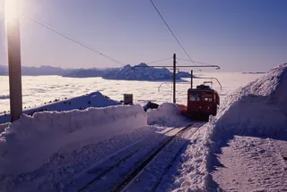 Rigi, Viznau Rigi Railway (VRB) in Winter (1975)