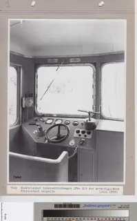 Elektrischer Zahnradtriebwagen CFhe 2/4 der Arth- Rigi -Bahn Führerstand talseits (ca. 1949)