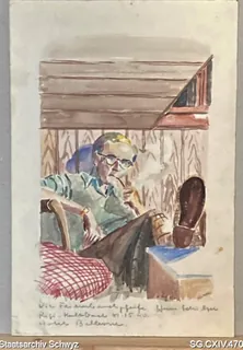 Die Feierabendpfeife, Hans Schilter auf Rigi-Kaltbad, Hotel Bellevue (15.11.1940)