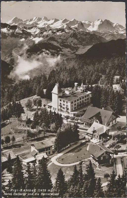 Rigi-Kaltbad (1439 m), Hotel Bellevue and the Bernese Alps (1940-1950)