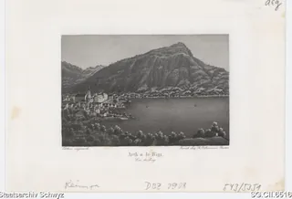 Arth am Zugersee: im Hintergrund die Rigi (ca. 1840)
