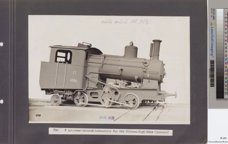 Vitznau- Rigi -Bahn H 2/3, Betriebsnummer 17, Fabriknummer 3043, Ordre 5745 (ca. 1925)