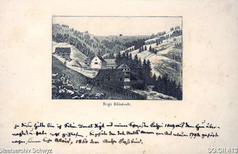 Kapelle Maria zum Schnee und Umgebung Rigi Klösterli (ca. 1830 - 1840)