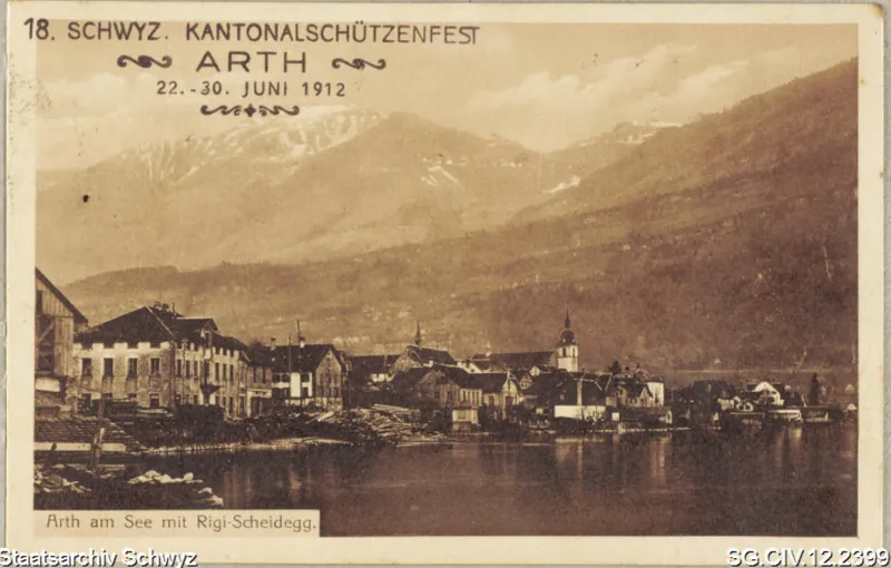 Arth am See mit Rigi Scheidegg (1912)