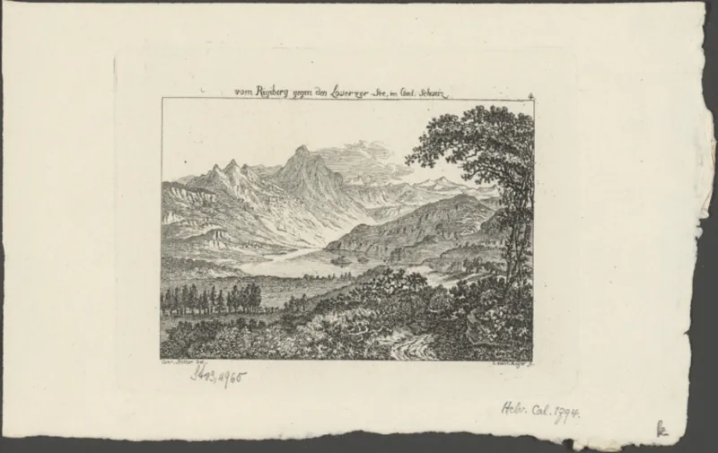 vom Rigiberg gegen den Lowerzer-See, im Cant. Schweiz (1794)