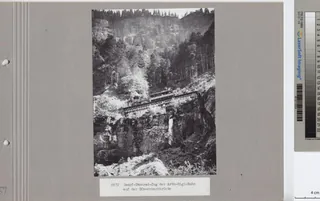 Arth- Rigi -Bahn, H 1/2, Dampf-Zahnrad-Zug auf der Dossenbachbrücke (s. d. (sine dato))