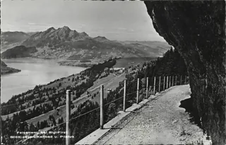 Rock path near Rigi-First, view towards Kaltbad u. Pilatus (vor 3.8.1951)