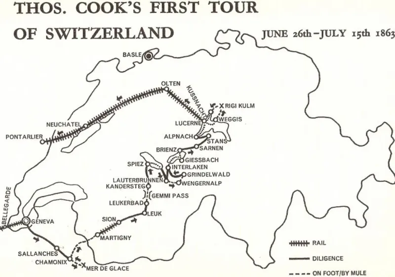 Thomas Cook's first tour of Switzerland (1863)