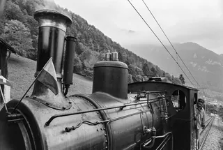 Paul Bühlmann on the occasion of a trip to Rigi, steam train (14.10.1979)