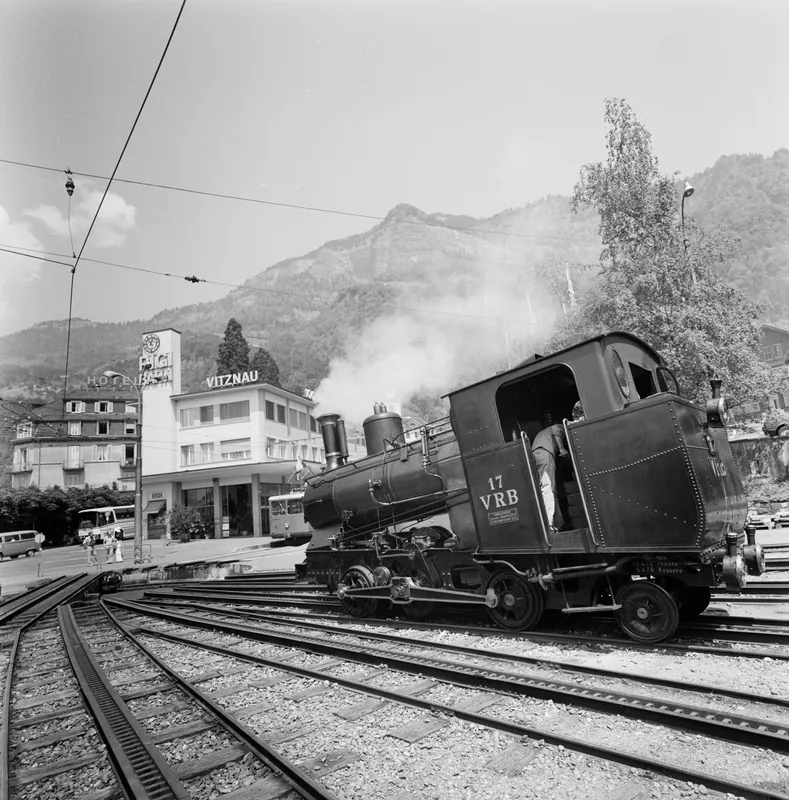 Vitznau, steam locomotive No. 17 of the Vitznau-Rigi Railway (VRB) (6/1978)
