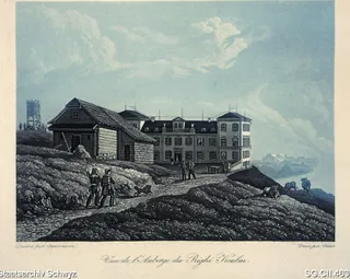 Gasthaus auf Rigi-Kulm mit Aussichtsturm (1847 - 1856)