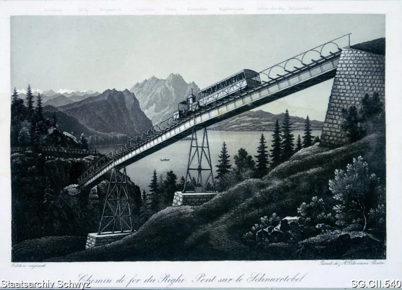 Schnurtobel-Brücke, Rigi-Bahn (ca. 1870 - 1880)