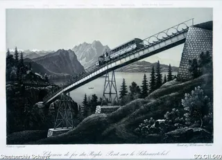 Schnurtobel-Brücke, Rigi-Bahn (ca. 1870 - 1880)
