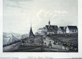 Hotel Rigi Scheidegg mit Aussichtskänzeli (ca. 1860)