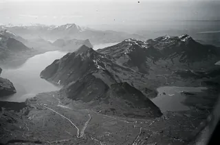Brunnen, Lake Lucerne, Rigi, Lake Lauerz, view to the west (W) (1934)