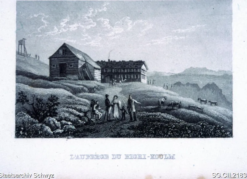 Gasthaus Rigi-Kulm mit Aussichtsturm (ca. 1850)