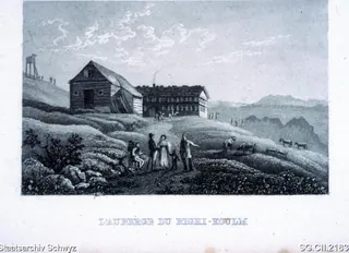 Gasthaus Rigi-Kulm mit Aussichtsturm (ca. 1850)
