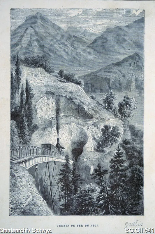 Schnurtobel-Brücke, Rigi-Bahn, Felsenweg (1890 - 1900)