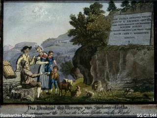 Gedenktafel für den Herzog von Sachsen-Gotha auf der Rigi (ca. 1830 - 1840)
