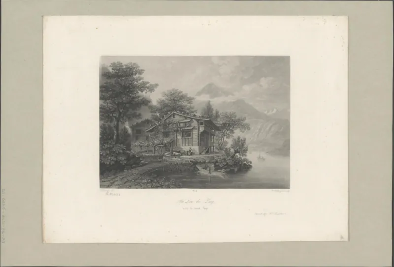 Au Lac de Zug vers le mont Rigi (approx. 1850)