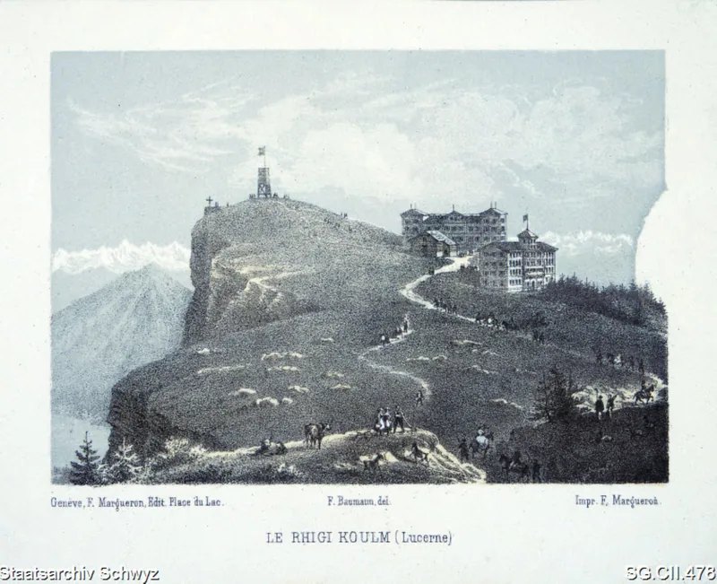 Hotel Rigi-Kulm mit Aussichtsturm (ca. 1860 - 1870)