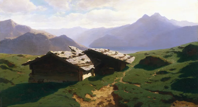 French: Chalets à Rigi Chalets at Rigi (1861)