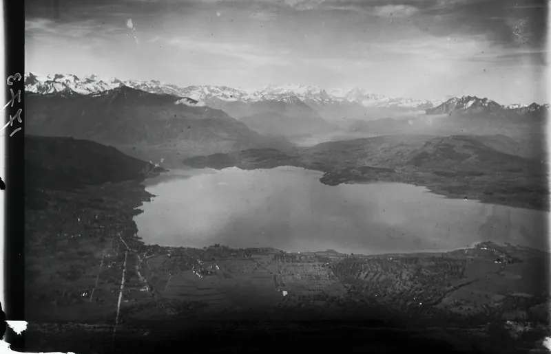 Zug with Lake Zug, Rigi, Lake Lucerne from N. 1000 m (1919)