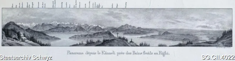 Panorama Rigi-Kaltbad, Känzeli (ca. 1820 - 1840)