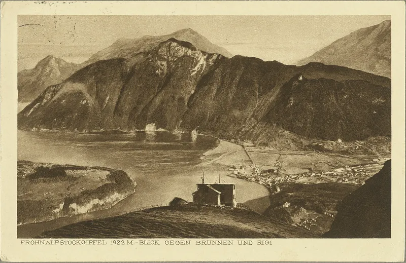 Frohnalpstock summit, 1922 m, view towards Brunnen and Rigi (vor 15.02.1926)