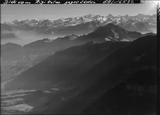 View from Rigi Kulm towards south, with mountain panorama (27.10.1969)