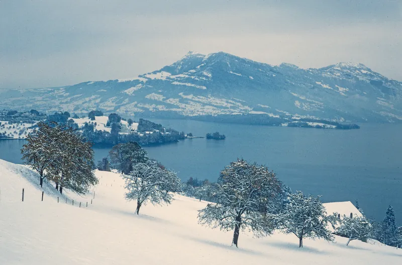 Horw with Rigi after early November snowfall (1985)