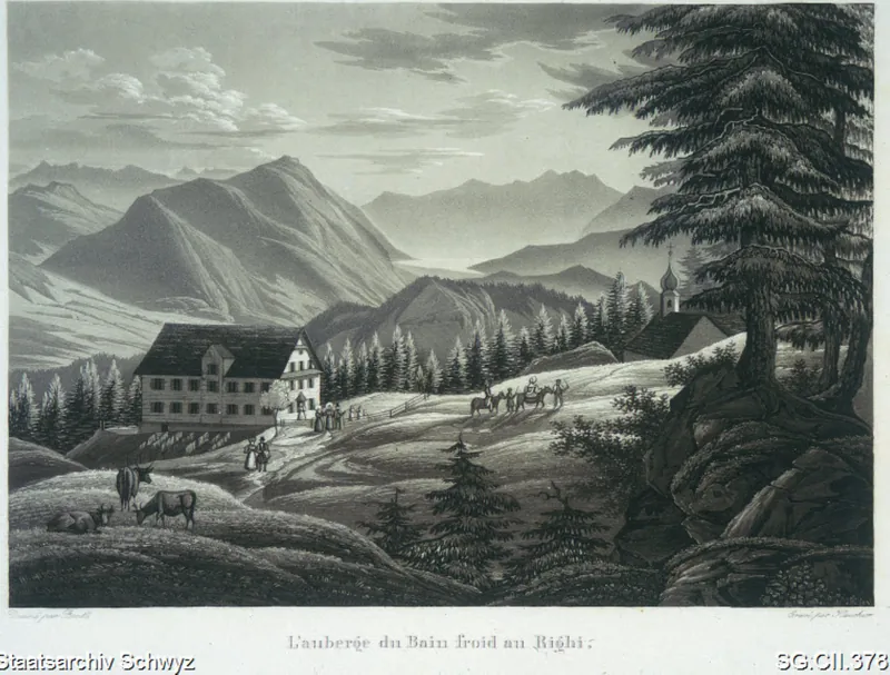 Gasthaus Rigi-Kaltbad und Kapelle St. Michael (1820 - 1830)