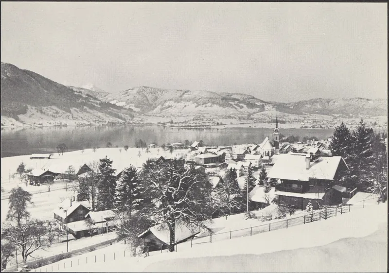 Oberägeri mit Ägerisee, Zugerberg und Rigi