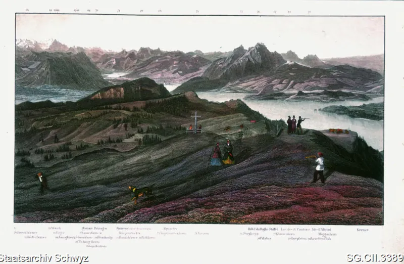 Bergpanorama von der Rigi Kulm aus (ca. 1850)