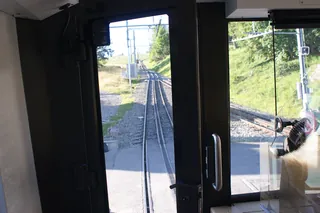 Rack railway Vitznau to Rigi (Kulm)-railway station Kaltbad-First-track view to Rigi Staffelhoehe-01ASD (2023-09-04)