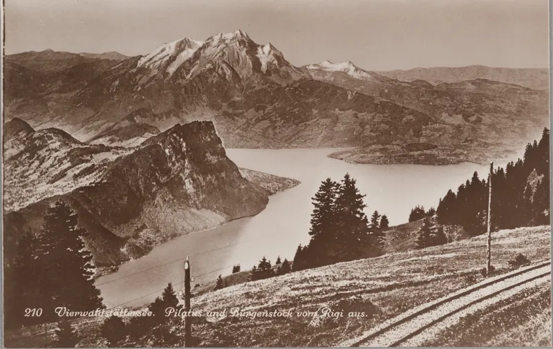 Lake Lucerne, Pilatus and Bürgenstock from Rigi (1910-1915)