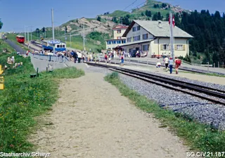 Rigi-Bahn Station auf Rigi Staffel (zwischen 1950 und 1980)